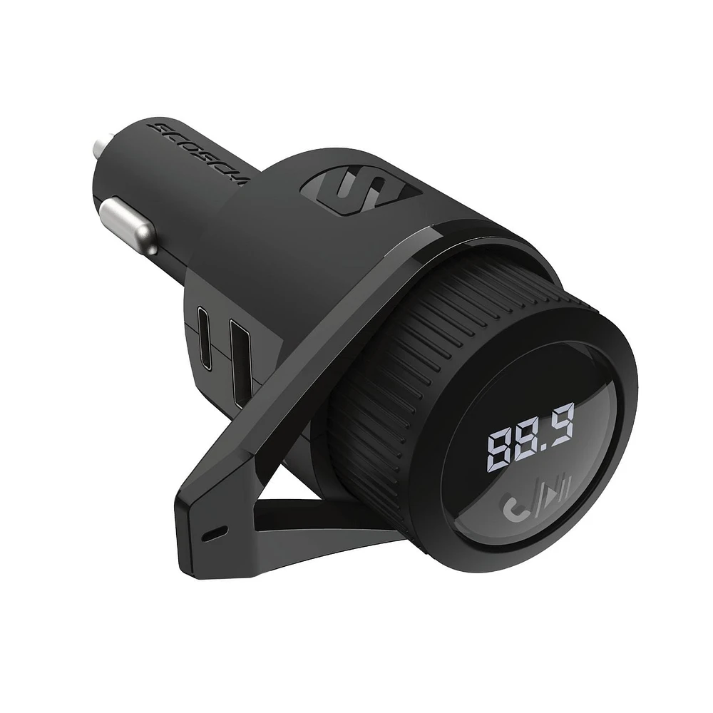 Chargeur rapide pour l’auto transmetteur Bluetooth et FM BTFM9-SP Scosche 12 watts à double ports Transmetteur BT FM USB-C