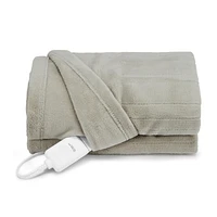 Jeté chauffant Sunbeam en micropeluche à carreaux gris ardoise,  4 réglages de chaleur, arrêt automatique après 4 heures, 127 cm x 152,4 cm (50 po x 60 po)