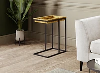 Table d'appoint. Table de bout pour salon. Table de chevet ou table de nuit. Petite table d'entrée. Facile à assembler. Aspect bois recyclé.