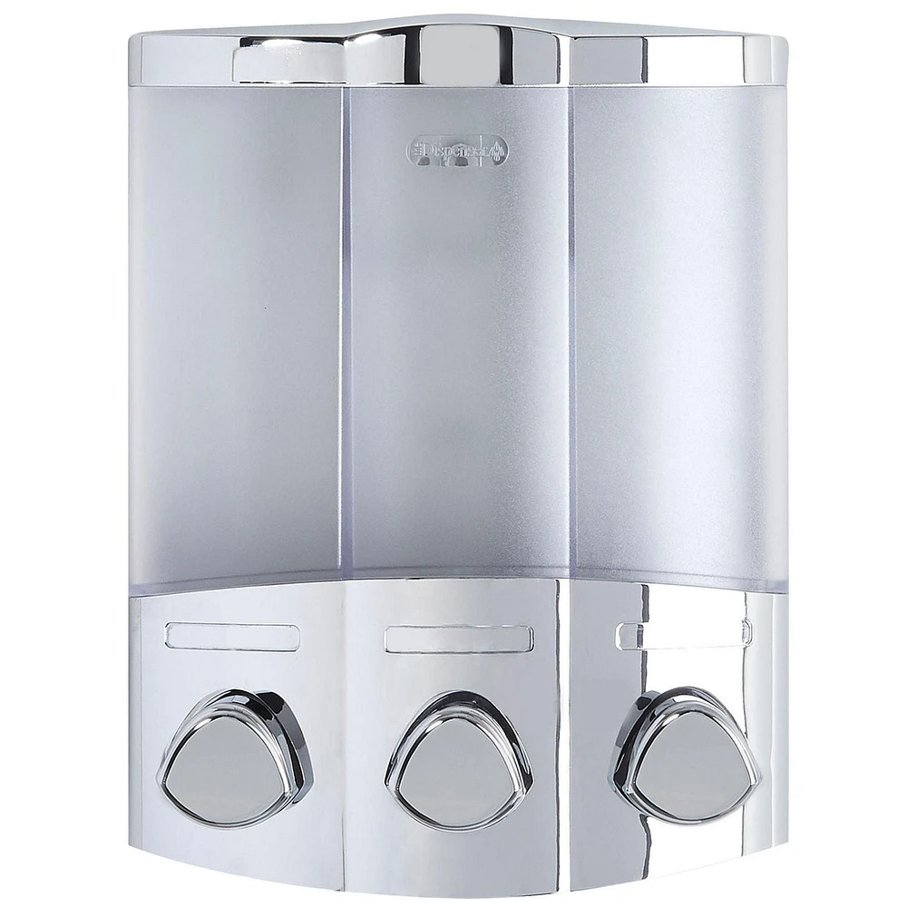Better Living Products 76344-1 Distributeur de savon et de douche mural à 3 chambres TRIO série EURO Chrome