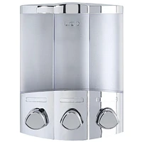 Better Living Products 76344-1 Distributeur de savon et de douche mural à 3 chambres TRIO série EURO Chrome