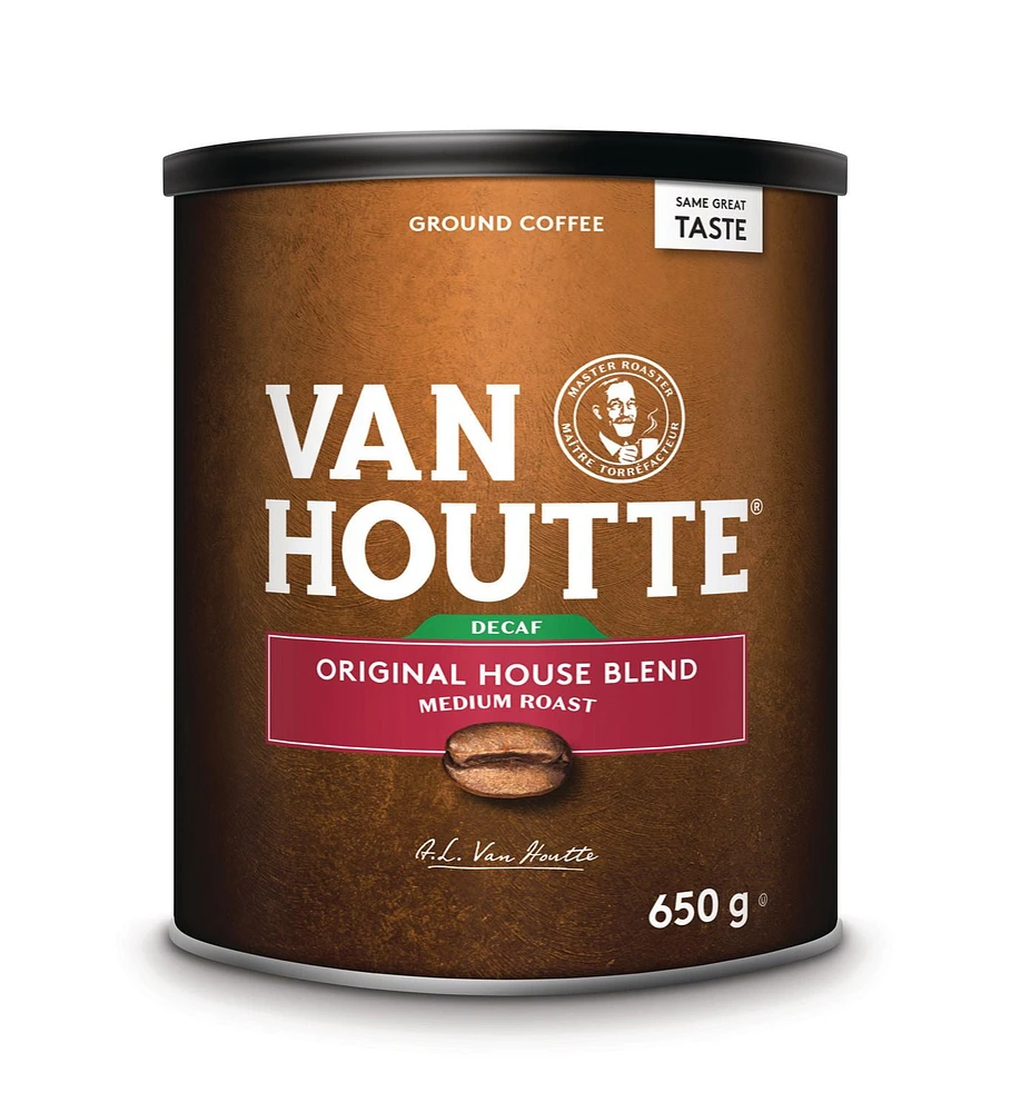 Van Houtte Original House Blend, Medium Roast, Decaf, Ground Coffee, 650 g