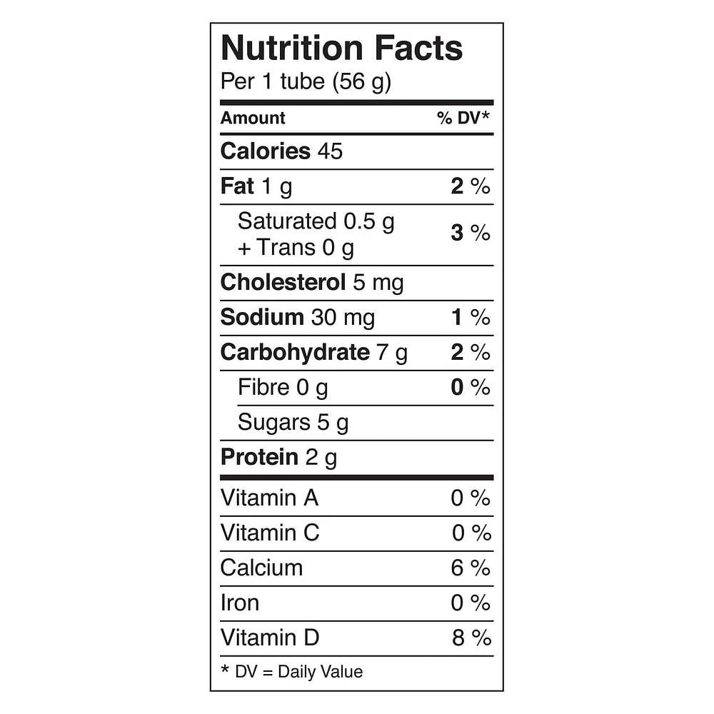 Yoplait 1% Yogurt Tubes, Peach and Blueberry, Kids Yogurt Snacks, 56 g, 8 ct