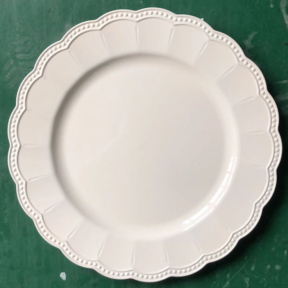 Assiette de présentation en plastique blanc, 13x13x0,71 inch, 1 pièce