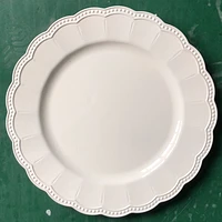 Assiette de présentation en plastique blanc, 13x13x0,71 inch, 1 pièce