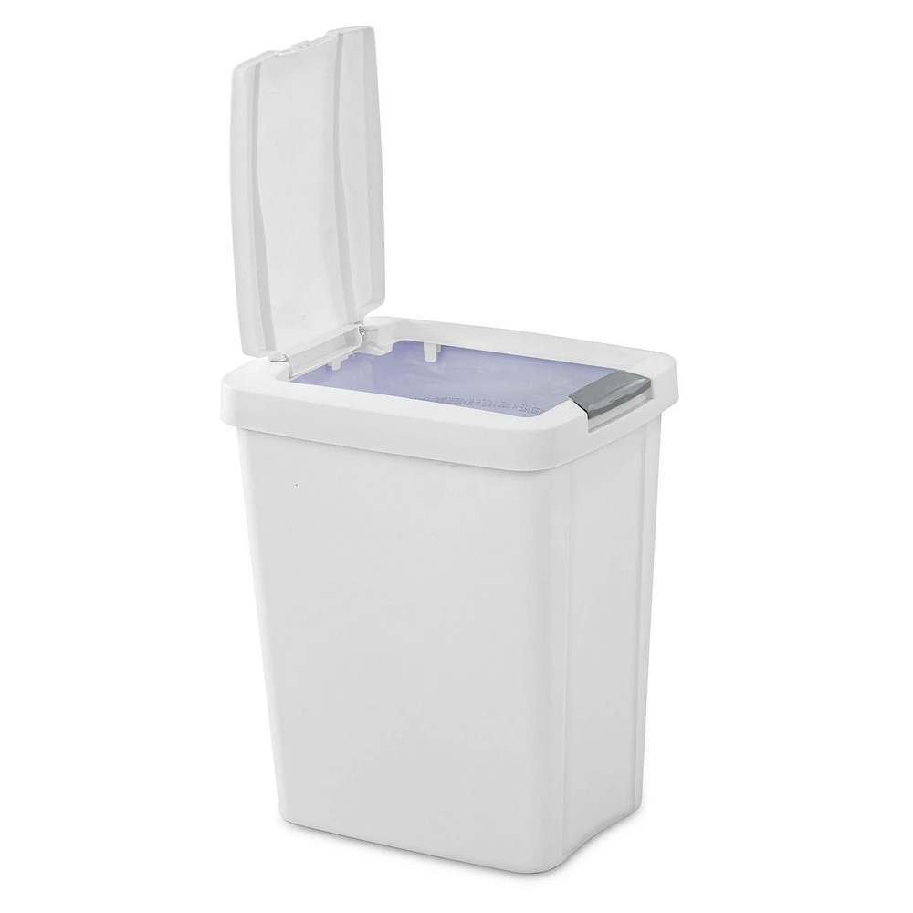 Sterilite Corbeille à déchets 28L TouchTop - Blanc 28L
