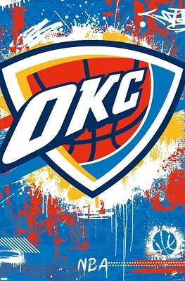 NBA Oklahoma City Thunder - Maximalist Logo 23 Wall Poster, 22.375" x 34"