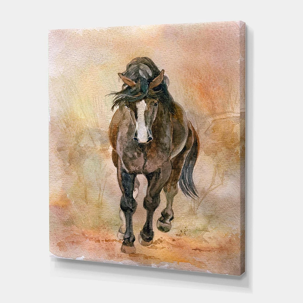 Designart Portrait De Beau Cheval Alezan II Art mural sur toile