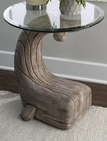 Table d'appoint Baleine William, Bois Flotté