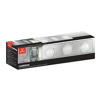 Vanité en métal à 3 lumières, collection Cameron de Globe Electric, chromée, 51202 Lumière de vanité 3 lumières