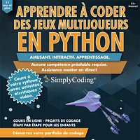 Coding for Kids - Learn to Code Multiplayer Games in Python Course Age 12+ [Digital Download]