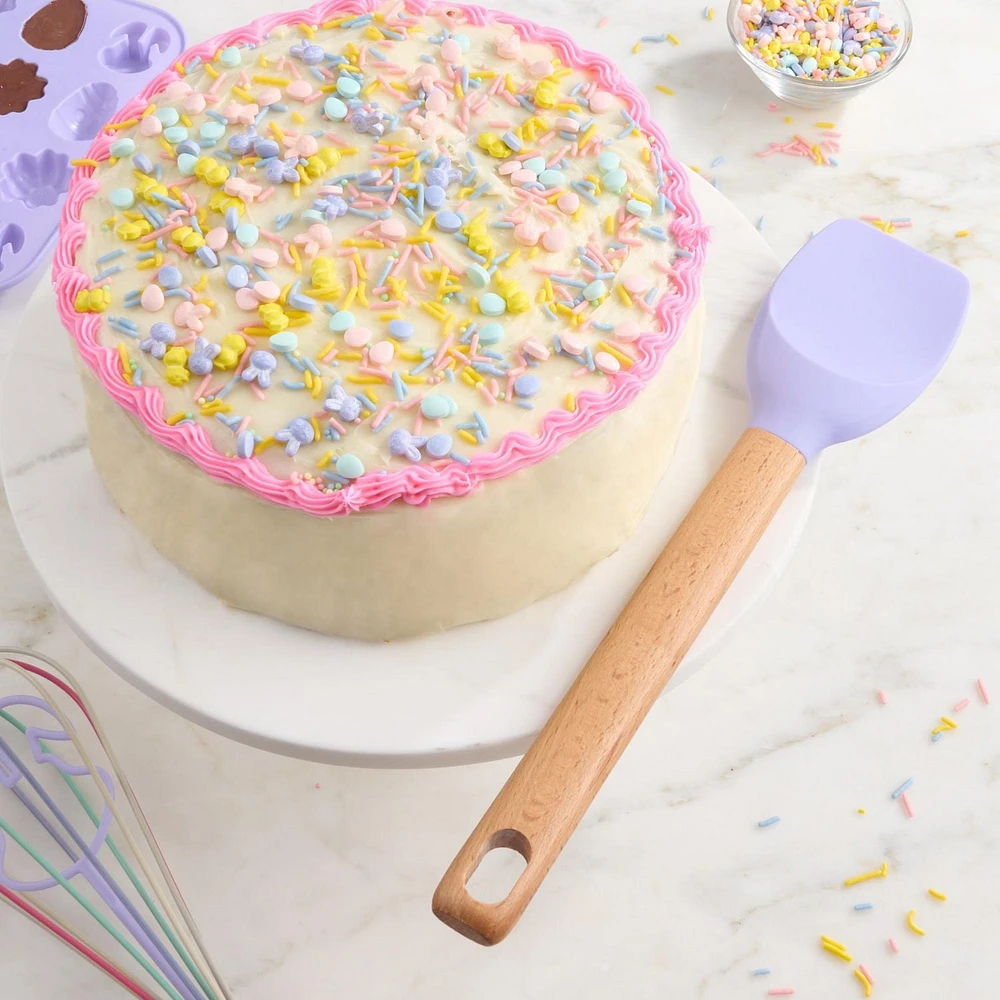 Spatule-Cuillère Way to Celebrate en Silicone de 11.6”, Mauve