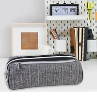 Pen + Gear Textured Pencil Pouch in Grey with White and Black Pattern, (LxWxH): 8.27x3.54x3.15 in