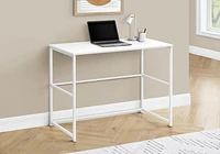 Monarch Specialties Computer Desk, Home Office, Laptop, Left, Right Set-up, Storage Drawers, 40"l, Work, Metal, Laminate, White, Contemporary, Modern