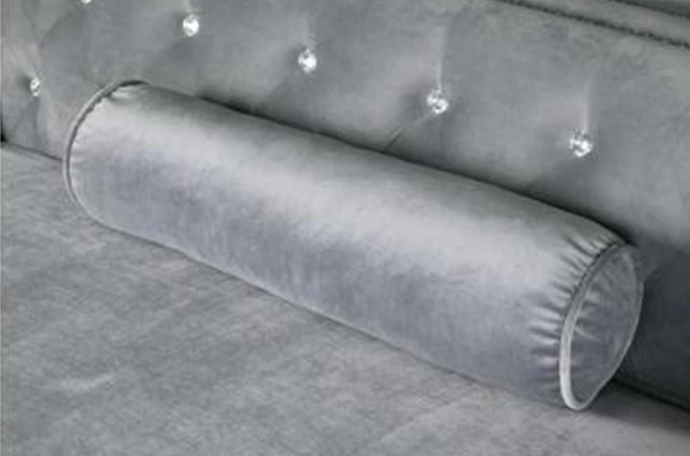 Topline Home Furnishings 2 Piece Sectional with Right Side Storage Chaise, Grey Velvet