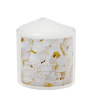 2.75"X3" Scented Pillar Sweet Jasmine - Set of 6