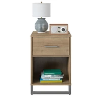 Nightstand with 1 Drawer, Distressed Gray Oak