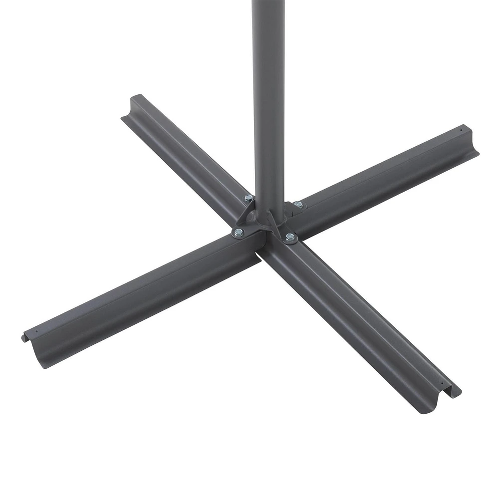 Parasol de terrasse inclinable en porte-à-faux CorLiving de 9,5 pieds avec cadre en acier et 8 bras de support