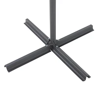 Parasol de terrasse inclinable en porte-à-faux CorLiving de 9,5 pieds avec cadre en acier et 8 bras de support