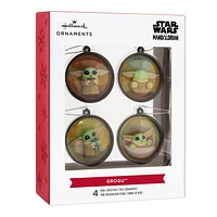 Ensemble de 4 mini décorations Hallmark de Noël (Grogu, La Guerre des étoiles : Le Mandalorien, plastique incassable)