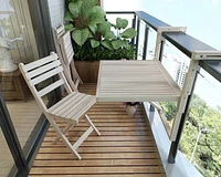 La table de balcon Stockholm  blanc auto-stockante de conception suédoise d'INTERBUILD, 24 pouces x 18 pouces
