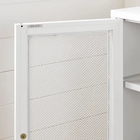 South Shore Crea Metal Mesh 2 Door Accent Cabinet Pale Yellow