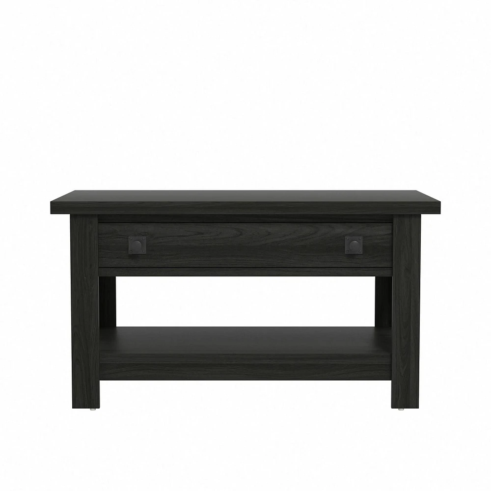 Table basse Hillsdale Coover en bois avec plateau relevable et 1 faux tiroir