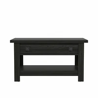 Table basse Hillsdale Coover en bois avec plateau relevable et 1 faux tiroir