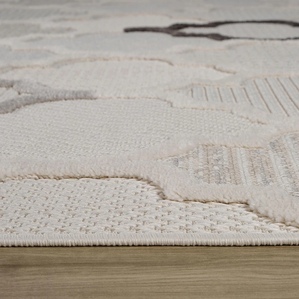Rug Branch Maison Moroccan Indoor Area Rug, Cream Beige, Modern - Living Room, Bedroom, Dining Room, and Kitchen<br>