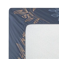 Ensemble de literie Marina Décoration ultra douce, soyeuse et riche en rayonne de bambou imprimée, toutes saisons, housse de couette, drap-housse, avec fermeture éclair et lien d'angle, motif floral r