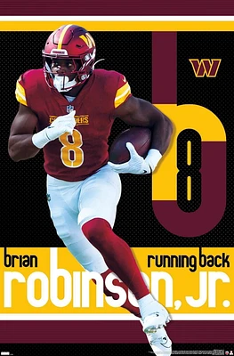 NFL Washington Commanders - Brian Robinson Jr. 24 Wall Poster, 22.375" x 34"