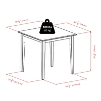 Winsome Table de salle à manger carrée 3 pièces Groveland avec 2 chaises