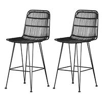 Rattan Counter Stool, Set of 2 from the collection Balka South Shore