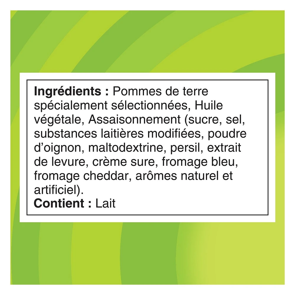 Lay’s croustilles assaisonnées ondulées Crème et oignon 200 g.