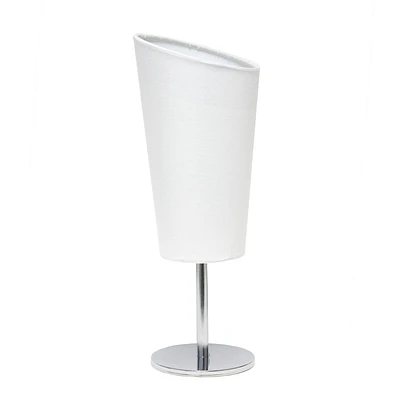 Simple Designs Mini lampe de table chromée avec abat-jour en tissu inclin