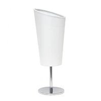 Simple Designs Mini lampe de table chromée avec abat-jour en tissu inclin