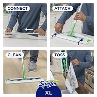 Recharges de linges humidifiés Swiffer grand format pour balayer et nettoyer les planchers, nettoyant pour planchers multi-surfaces, parfum Frais, 12 unités 12CT