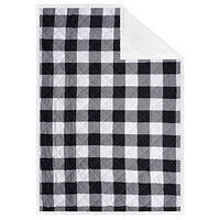 Safdie & Co. Couverture Jeté Surdimensionné Matelassé Ultra Doux avec Endos en Sherpa Carreaux Buffalo Noirs