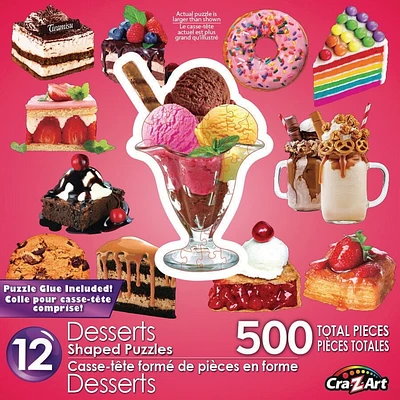 Cra-Z-Art 12 Casse-têtes en forme de dessert, 500pcs