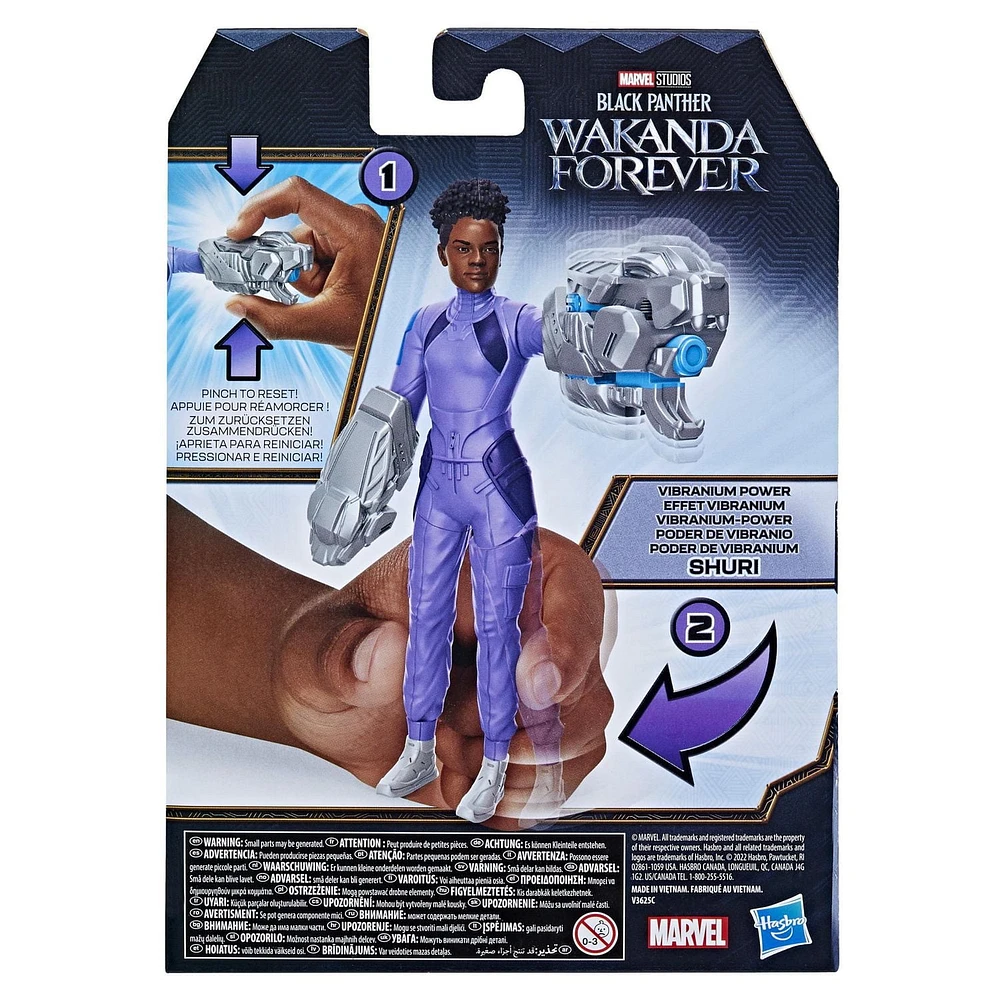 Marvel Studios' Black Panther: Wakanda Forever, figurine articulée Shuri Effet vibranium de 15 cm, jouet pour enfants, à partir de 4 ans