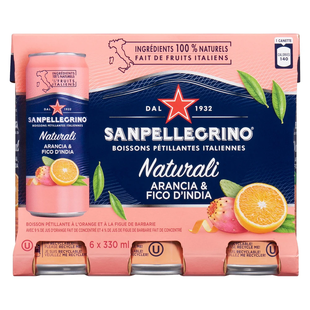 San Pellegrino Naturali Arancia & Fico d'india 6 x 330mL 6x330 ml