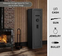 Coffre-fort pour armes à feu Canadian Shield de 53 po de hauteur avec serrure électronique programmable et protection contre le feu | Acier de calibre 14 | Capacité de 12 armes à feu