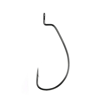 Eagle Claw QL092GH-4/0 Laser Extra Wide Gap Worm Hook, Platinum Black, Size 4/0, 6Pk