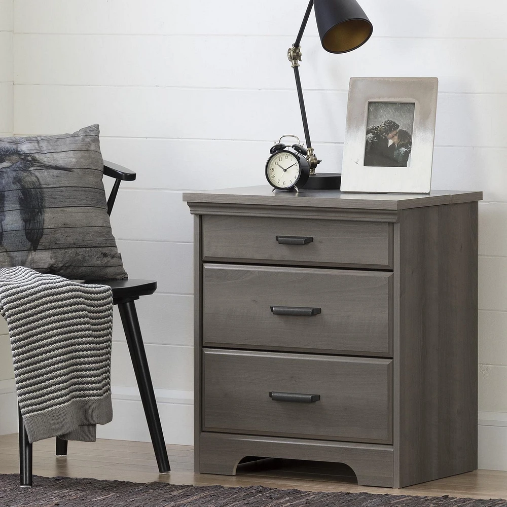 Meubles South Shore, collection Versa, Table de nuit avec station de chargement