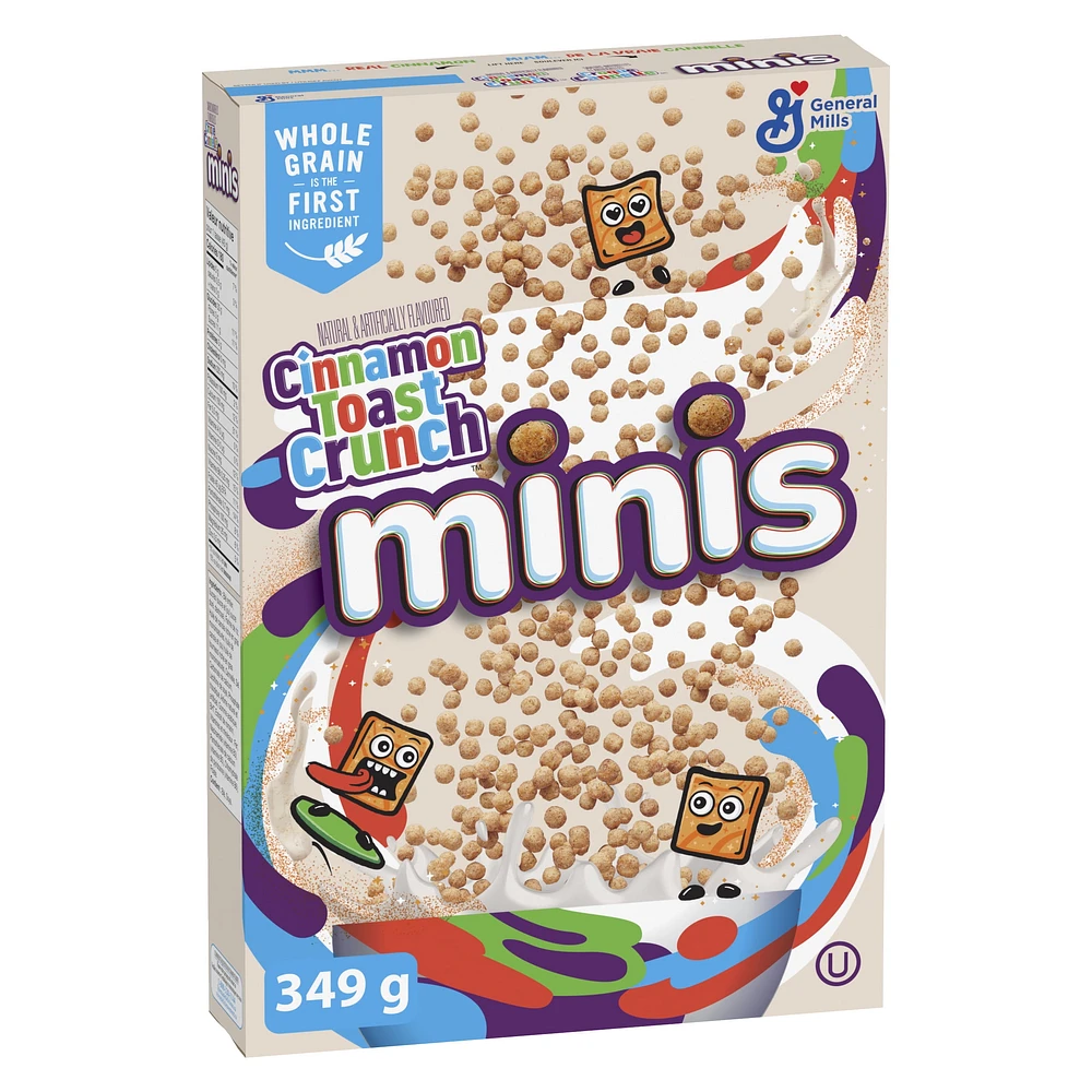 Cinnamon Toast Crunch Minis Breakfast Cereal, Whole Grains and Real Cinnamon, 349 g