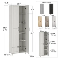 Callahan 16" Utilitaire armoire de rangement, Blanc