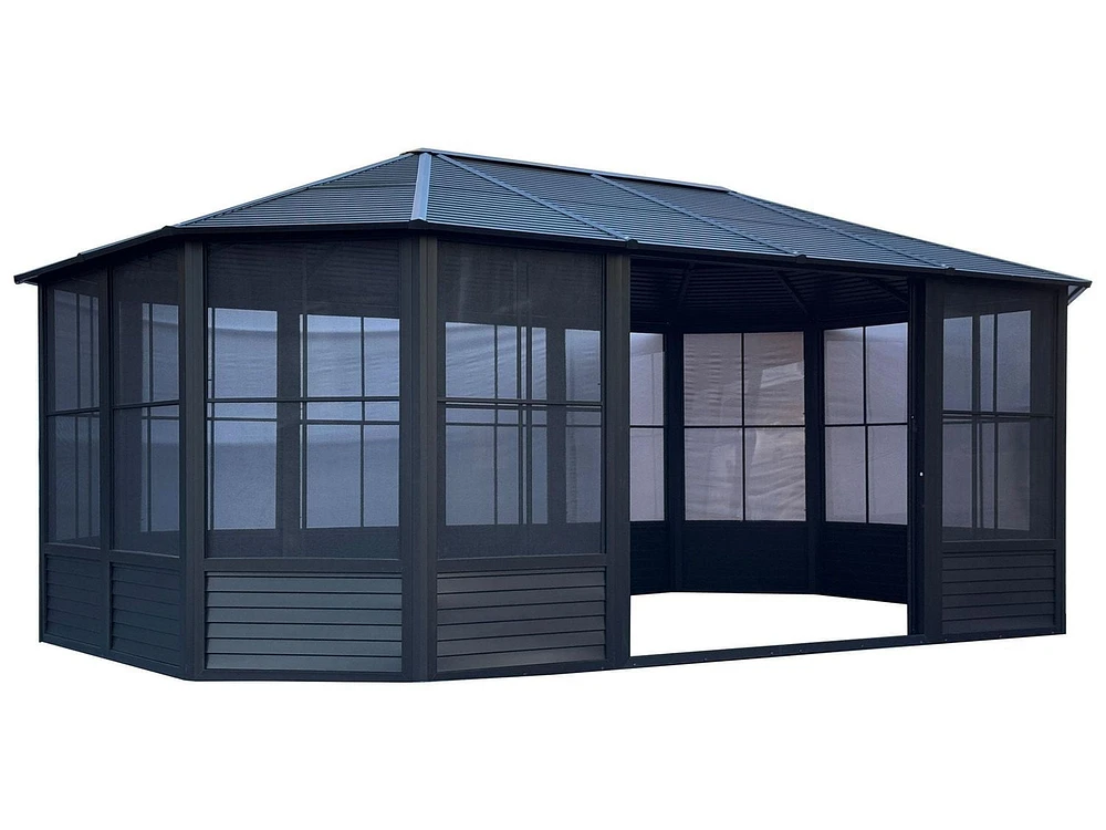 Florence Solarium Metal Roof 12'x18' Black
