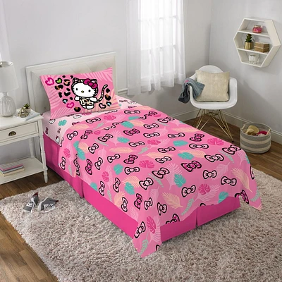 Hello Kitty "Wild Jungle" Twin Sheet Set, Hello Kitty Twin Sheet Set