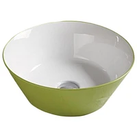 American Imaginations 15.9-in. W Above Counter Olive-White Bathroom Vessel Sink For Wall Mount Wall Mount Drilling AI-28042