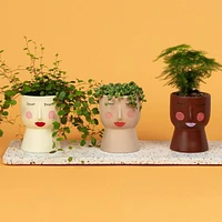 Create Basics Paintable Ceramic Face Planter, Paintable Ceramic Face Planter